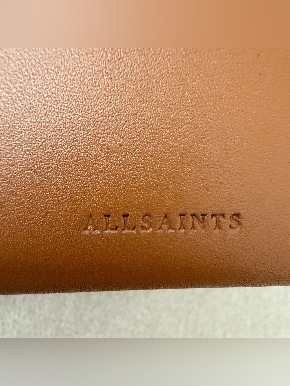 All Saints Hex Leather Card Holder - Sepia Brown - Picture 8 of 12